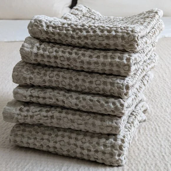6 x Linen and Cotton Hand Towels (Homemade) - Picture 1 of 4